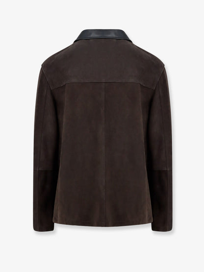 Suede jacket with leather details thumbnail