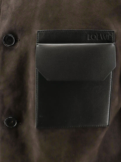 Suede jacket with leather details thumbnail