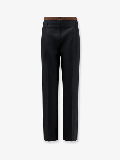Wool trousers with elastic waistband thumbnail