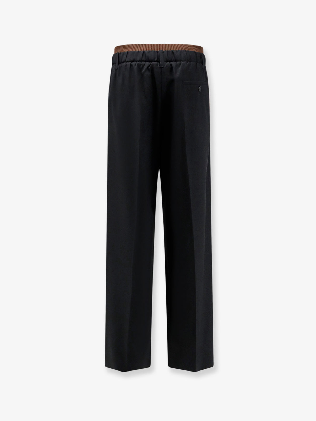 Wool trousers with elastic waistband