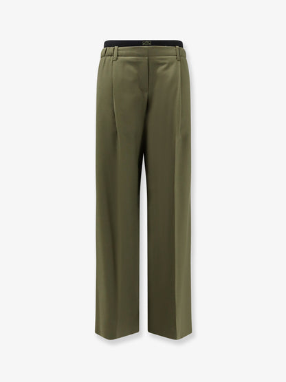 Wool trousers with elastic waistband thumbnail