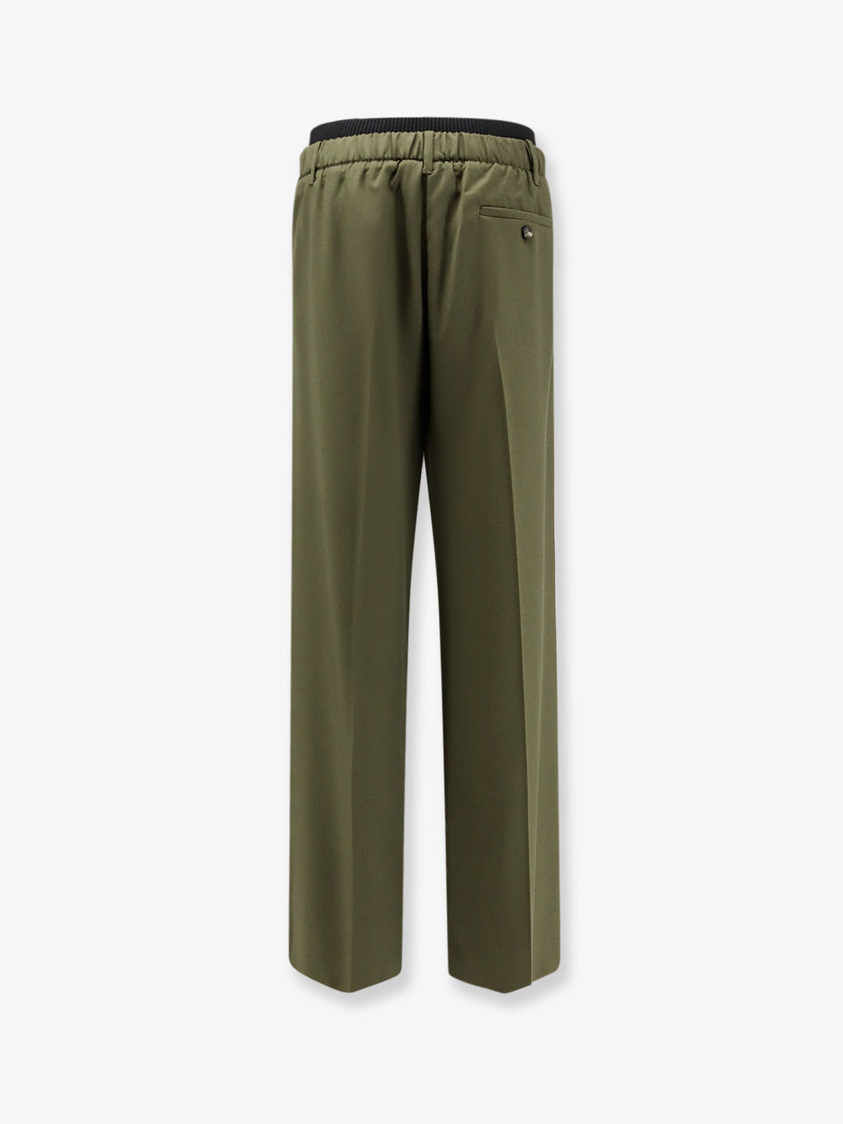 Wool trousers with elastic waistband