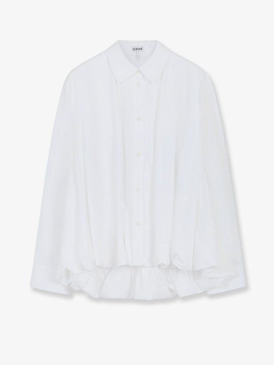 Cotton shirt with ruffle