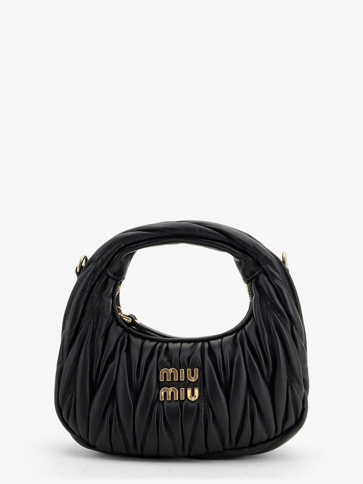 Wander matelassé leaher mini hobo bag
