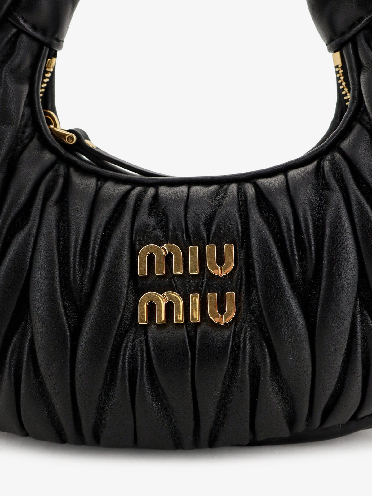 Wander matelassé leaher mini hobo bag