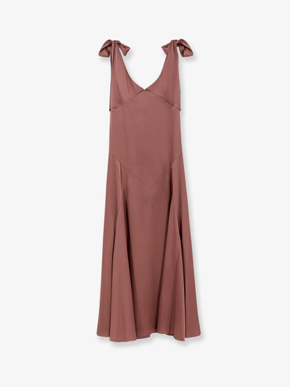 Tie-Detailed satin long dress thumbnail