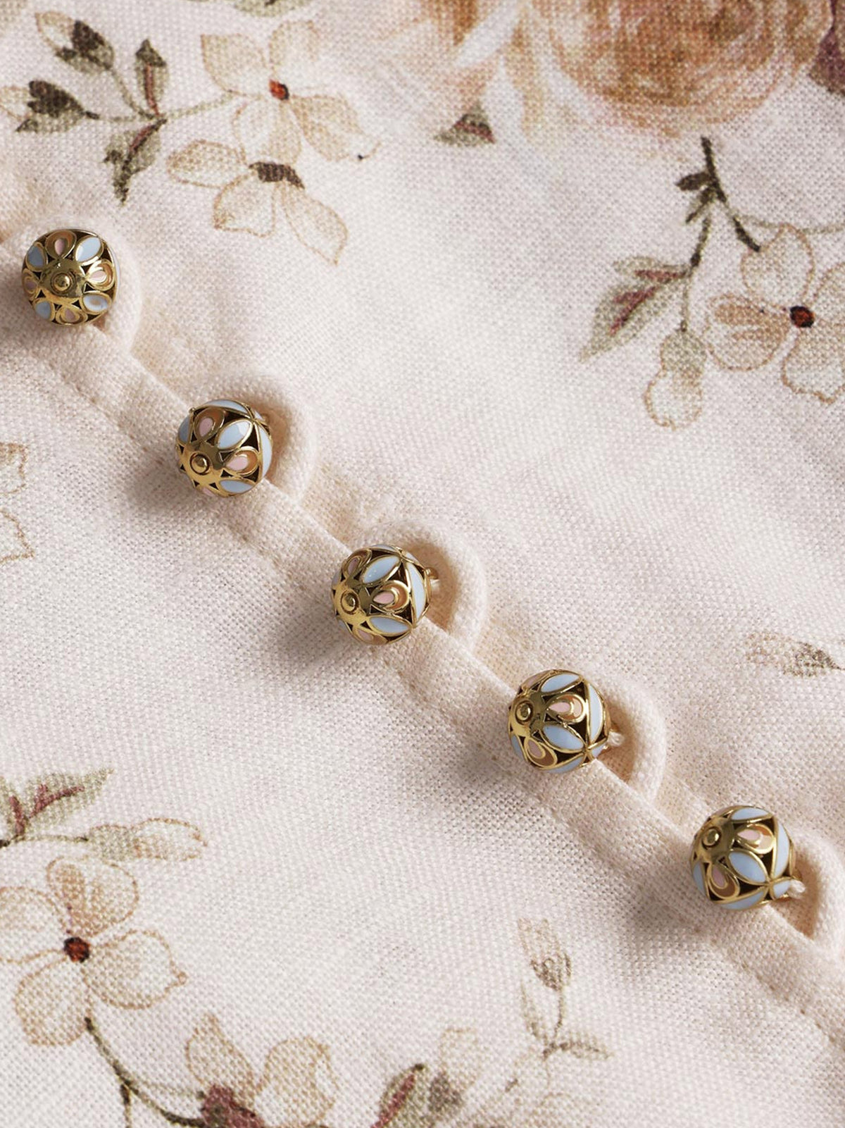 Clash linen midi dress with floral print