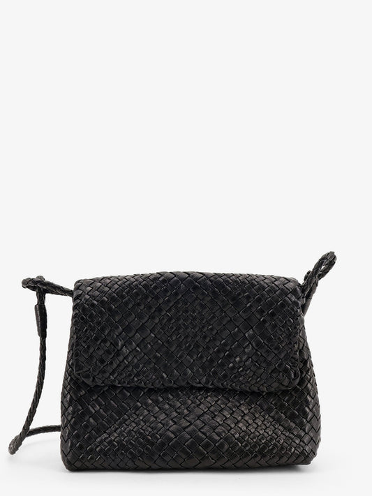Paris vegetable-tanned leather crossbody bag with woven pattern
