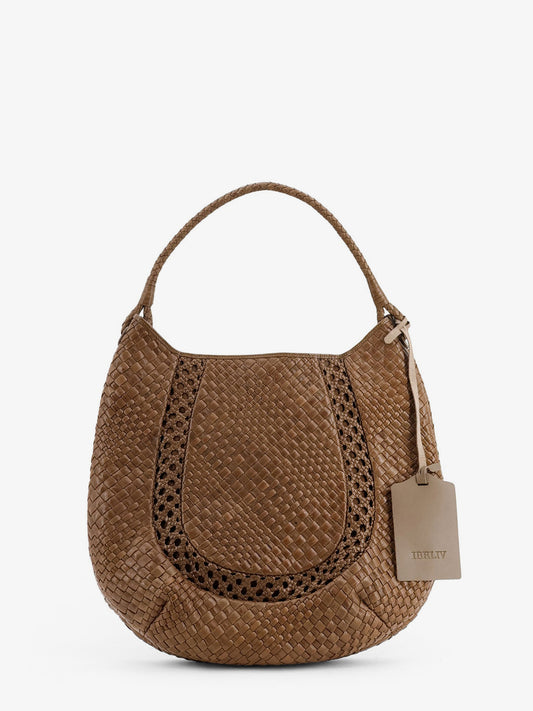 Lamia vegetable leather shoulder bag with woven pattern