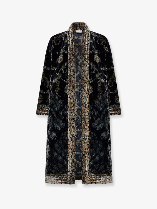 Kanpur padded viscose and silk kimono